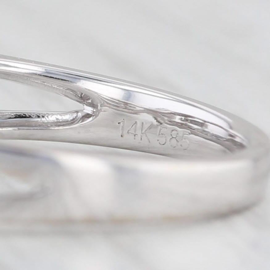 0,72ctw Runde Diamant Verlobungsring 14k Weißgold Einzigartige Band Größe 6,75 im Angebot 2