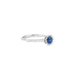 Sunita Nahata Blue Sapphire 0.73ct. Fancy Ring in 18Karat White Gold.