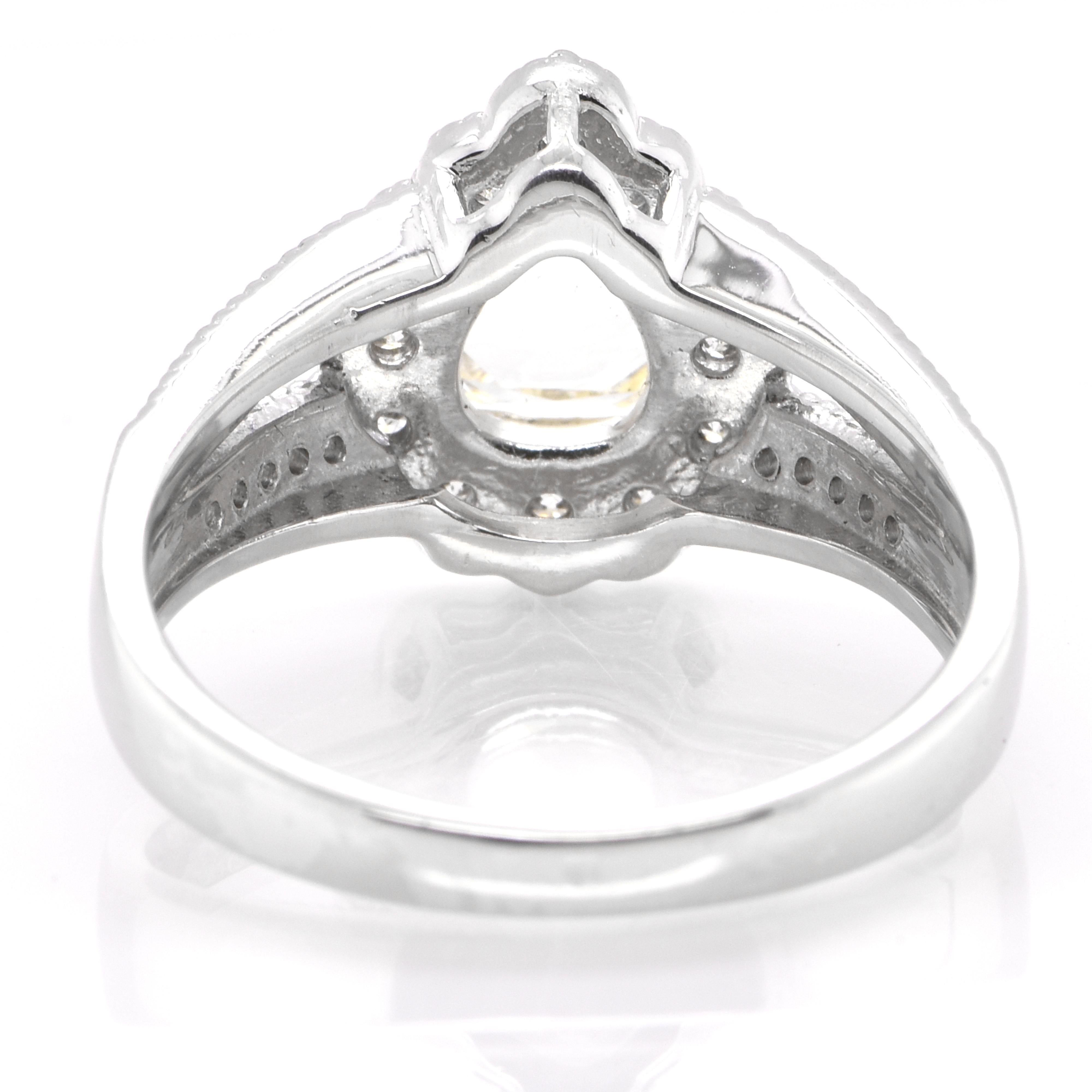 0.73 Carat Natural Rose Cut Diamond Ring Set in Platinum For Sale 1
