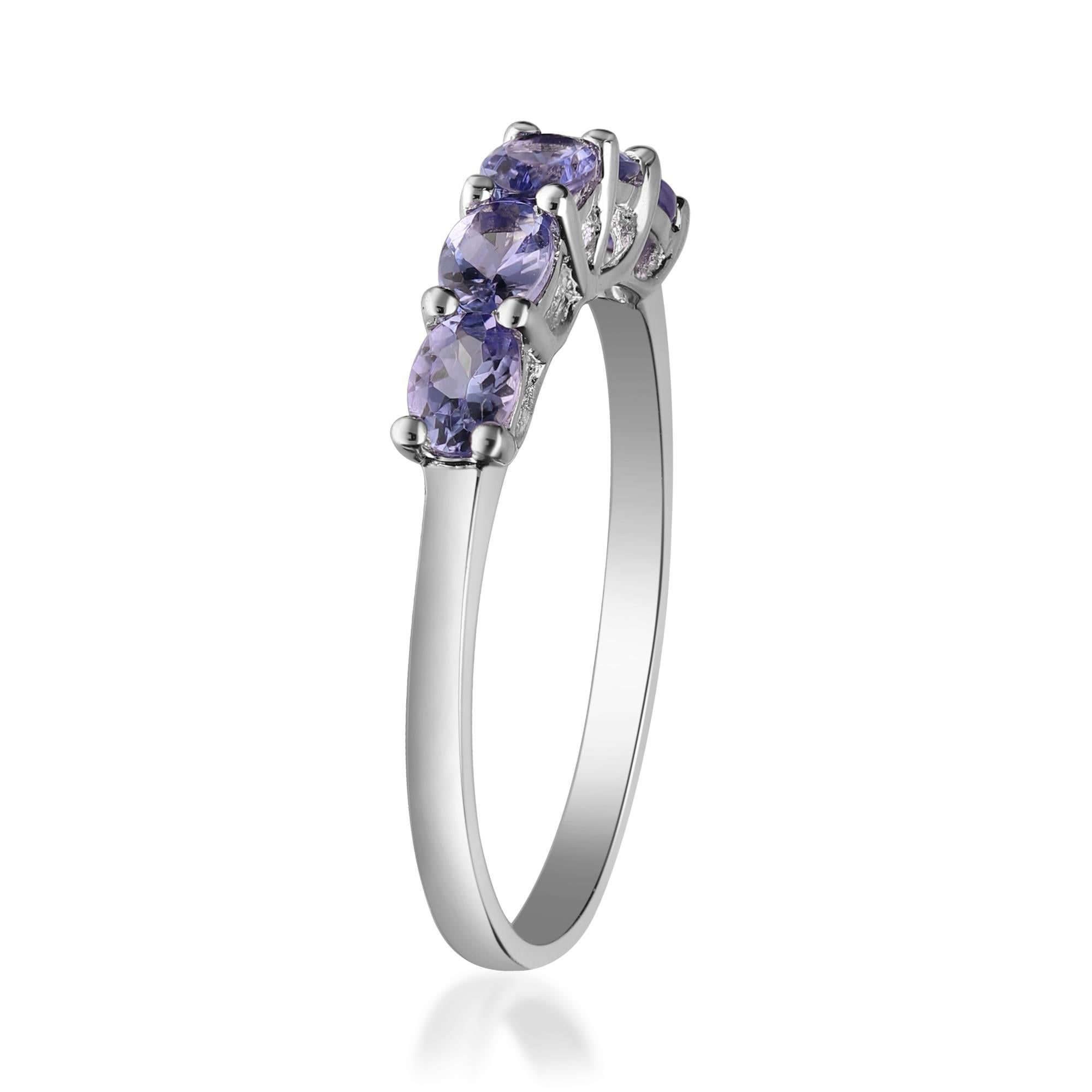 Sparkling Heart Shaped 0.60 Ct Tanzanite 925 Sterling Silver Ring 