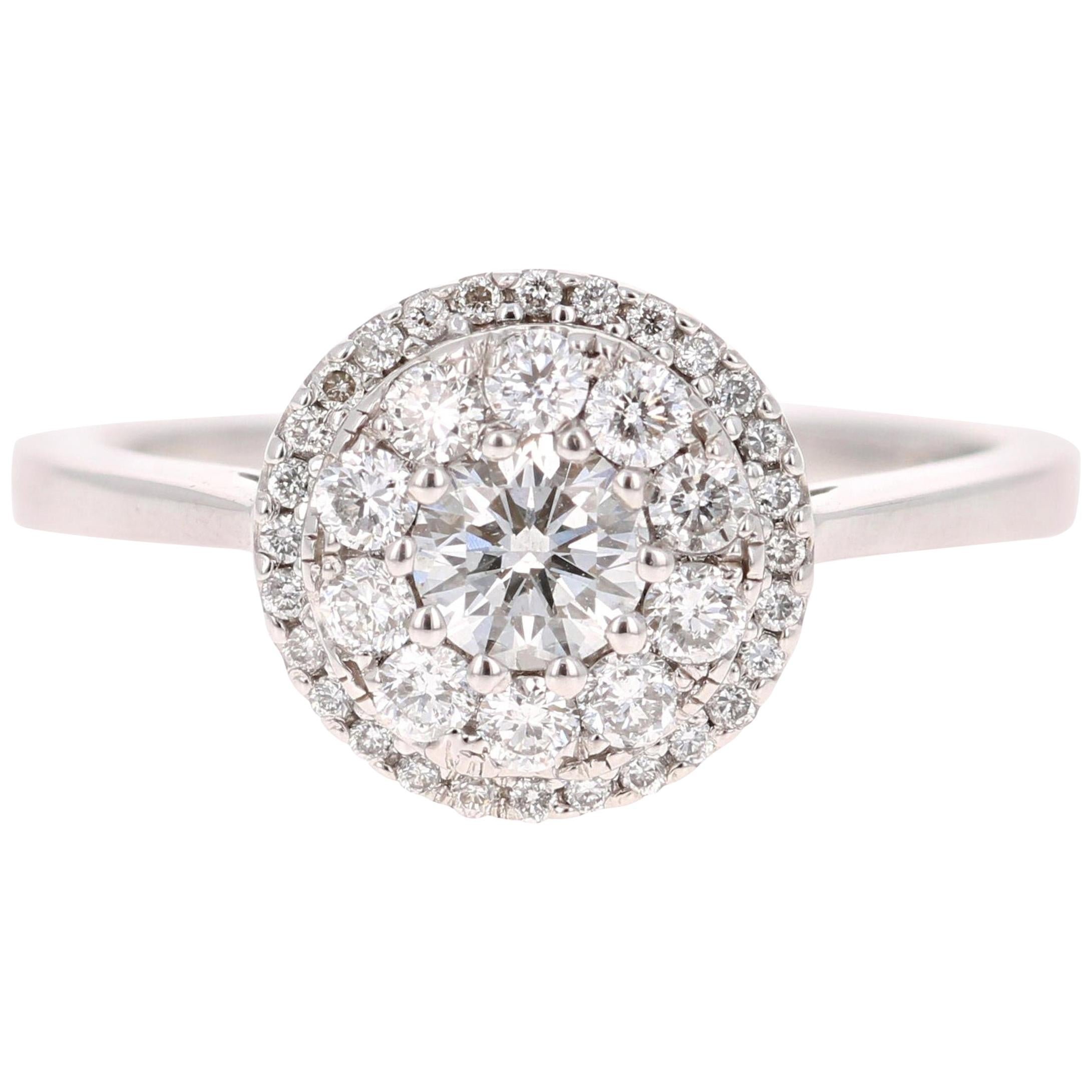 0.73 Carat Round Invisible Diamond Engagement Ring