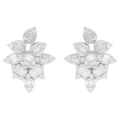 Pendientes de diamantes talla brillante redonda SI/H de 0,73 quilates Oro blanco 18k
