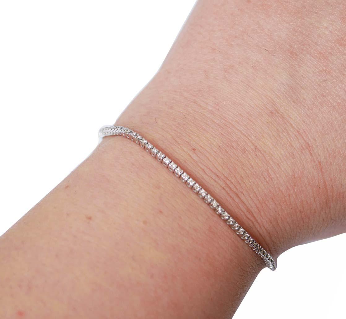 0.73 Carats Diamonds, White Gold Tennis Bracelet. In New Condition For Sale In Marcianise, Marcianise (CE)