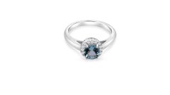 Round Cut Aquamarine Fashion Ring In 925 Solid Sterling Silver(6mm)Gift For Wife