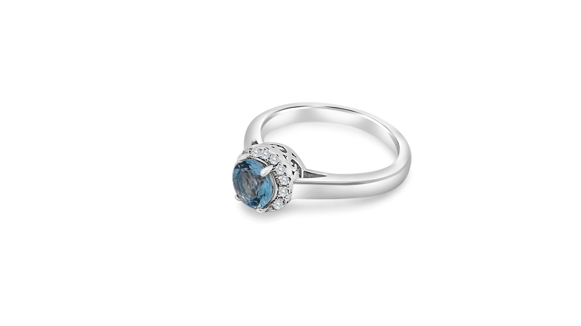 Women's Round Cut Aquamarine Fashion Ring In 925 Solid Sterling Silver(6mm)Gift For Wife For Sale