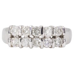 0.73 CTW Round Brilliant-Cut Natural Diamonds in 18k White Gold Band