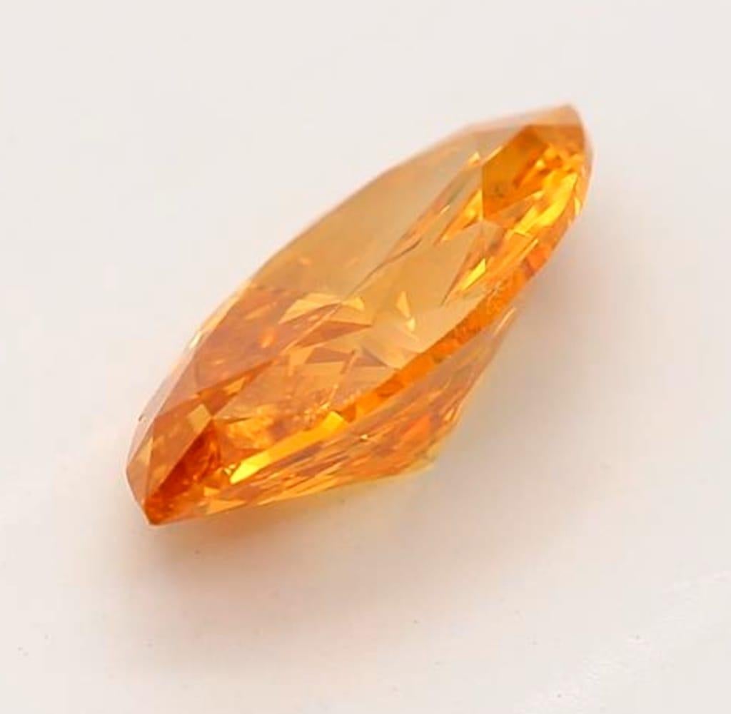0.73Carat Fancy Deep Yellow Orange Marquise Cut Diamond I1 Clarity GIA Certified For Sale 1