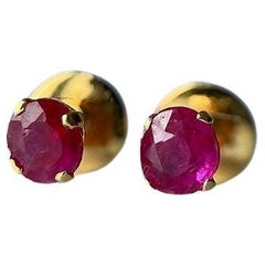 0.73Ct Burma No Heat Ruby Solitaire Earring