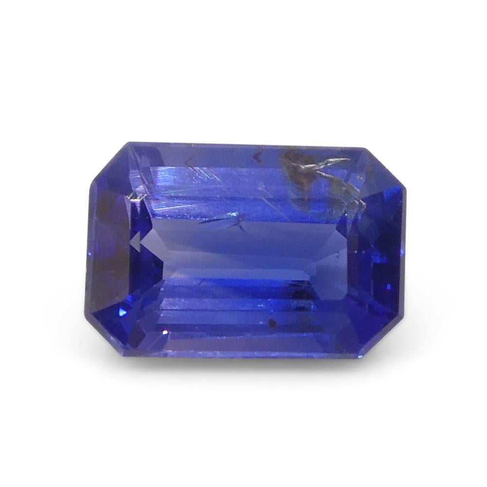 0.73ct Emerald Cut Blue Sapphire from East Africa, Unheated For Sale 5