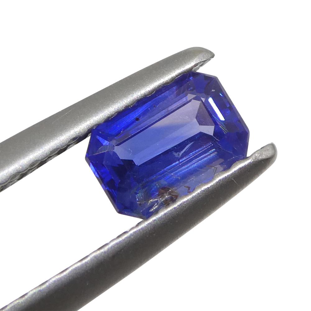 0.73ct Emerald Cut Blue Sapphire from East Africa, Unheated For Sale 7