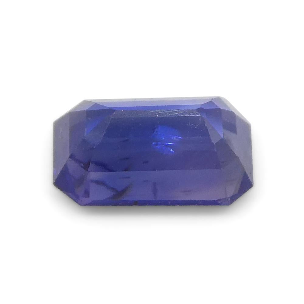 0.73ct Emerald Cut Blue Sapphire from East Africa, Unheated For Sale 8