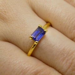 0.73ct Emerald Cut Blue Sapphire from East Africa, Unheated