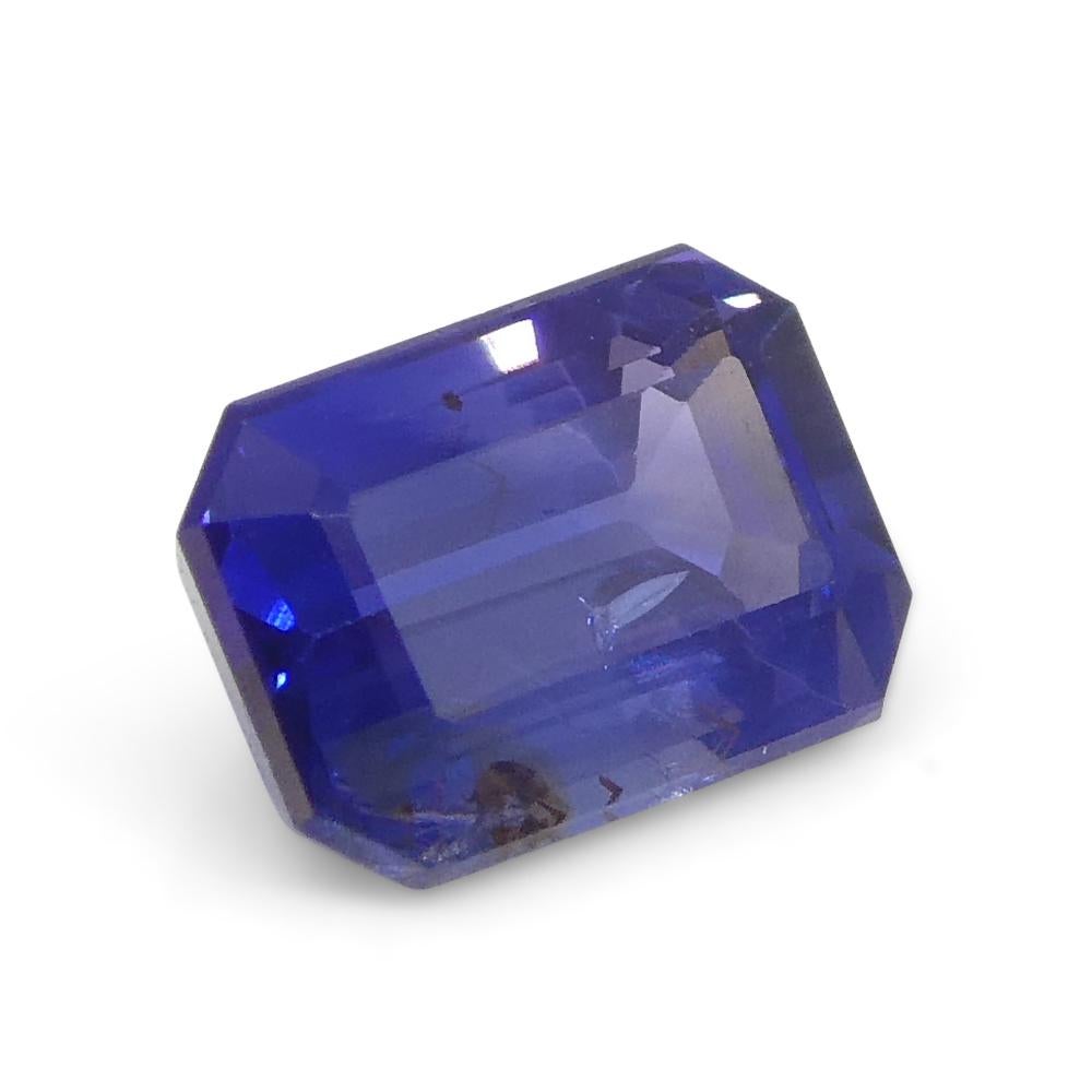 0.73ct Emerald Cut Blue Sapphire from East Africa, Unheated In New Condition For Sale In Toronto, Ontario