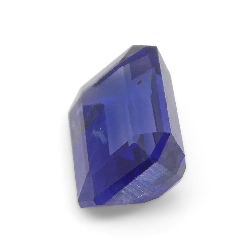 0.73ct Emerald Cut Blue Sapphire from East Africa, Unheated For Sale 2