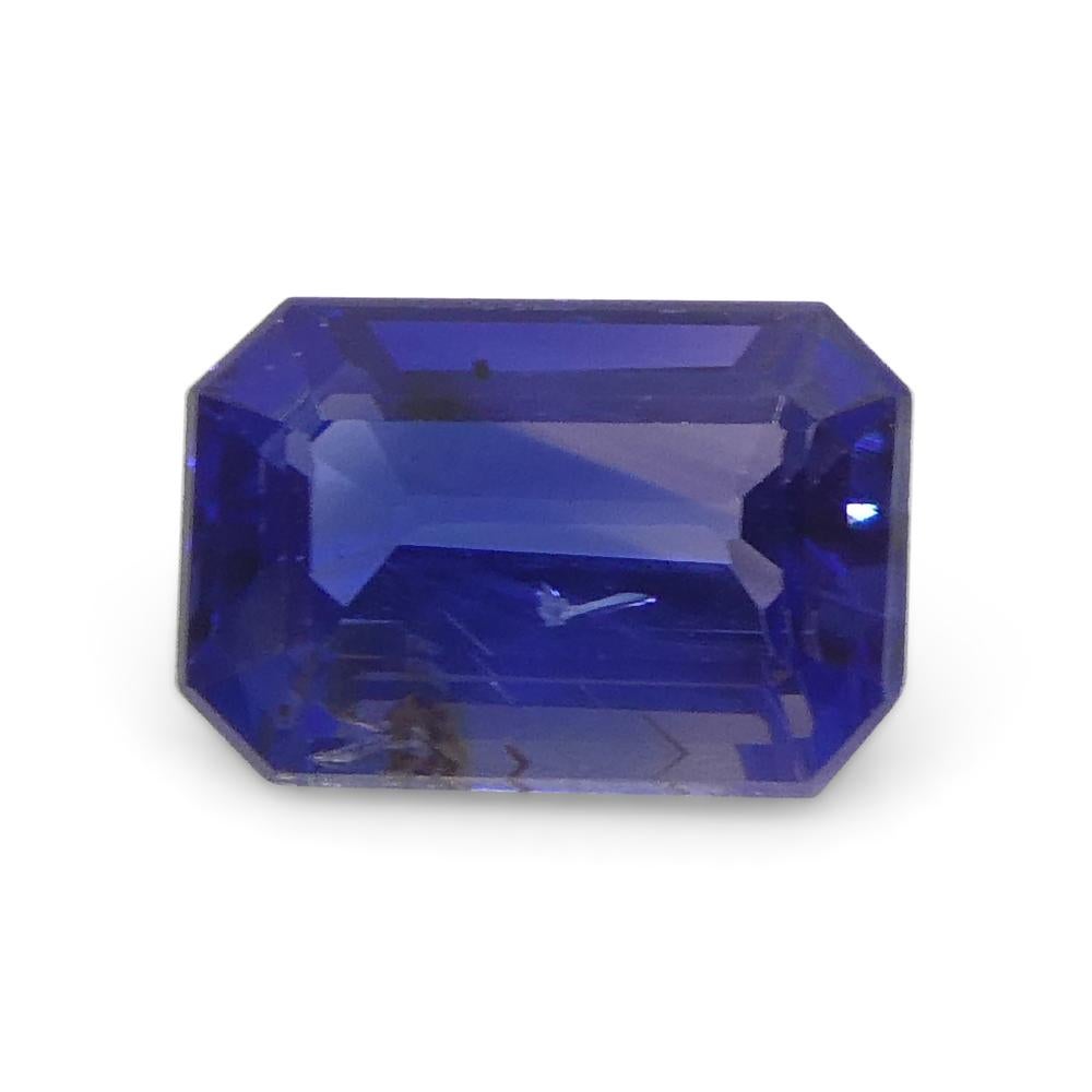 0.73ct Emerald Cut Blue Sapphire from East Africa, Unheated For Sale 3