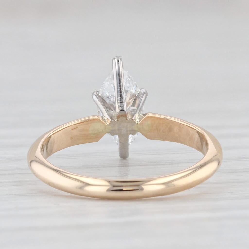Women's 0.73ct Marquise Solitaire Engagement Ring 14k Yellow Gold Size 4.5 For Sale