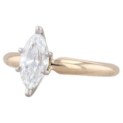 0.73ct Marquise Solitaire Engagement Ring 14k Yellow Gold Size 4.5