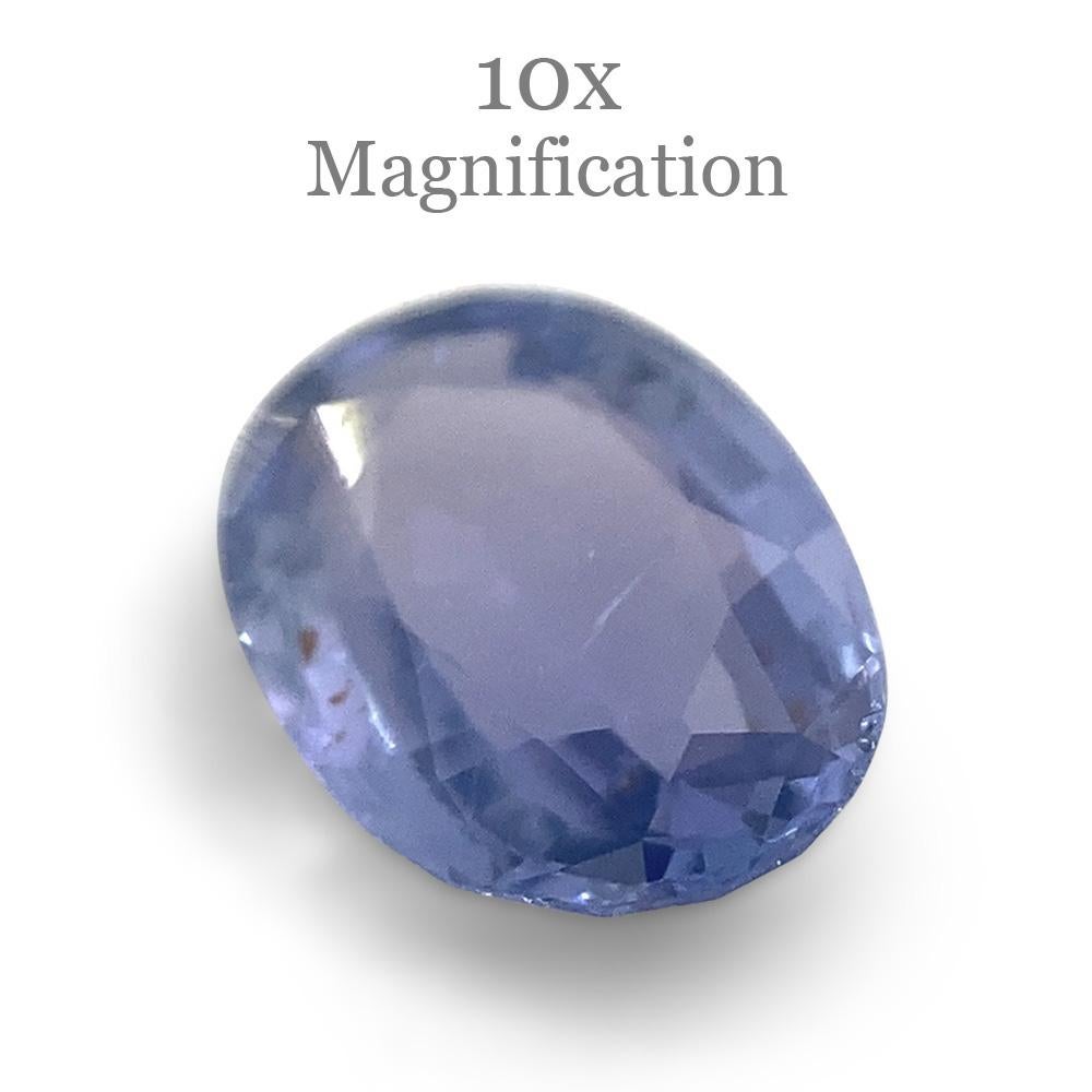 Brilliant Cut 0.73ct Oval Icy Blue Sapphire from Sri Lanka Unheated For Sale