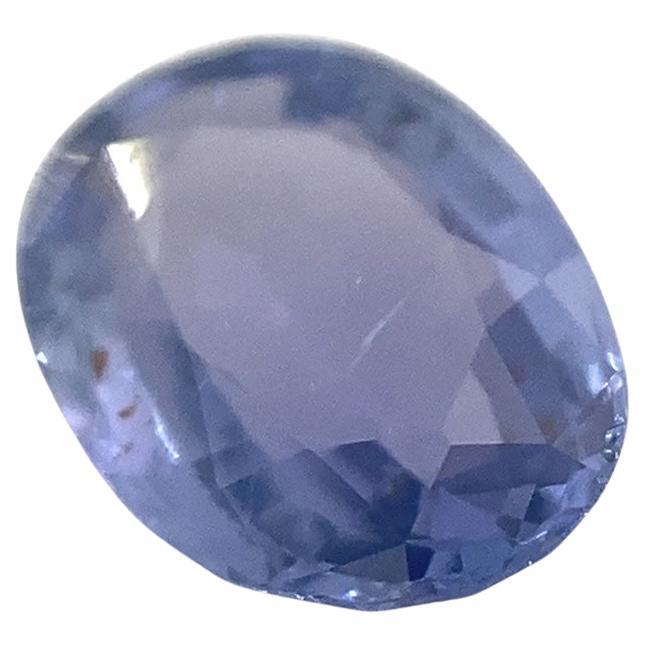 0.73ct Oval Icy Blue Sapphire from Sri Lanka Unheated For Sale