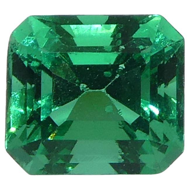0.73ct Rectangular/Emerald Cut Green Emerald from Colombia For Sale