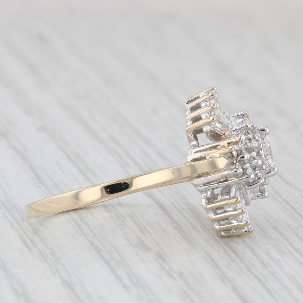 Women's 0.73ctw Diamond Cluster Engagement Ring 14k Yellow Gold Size 9