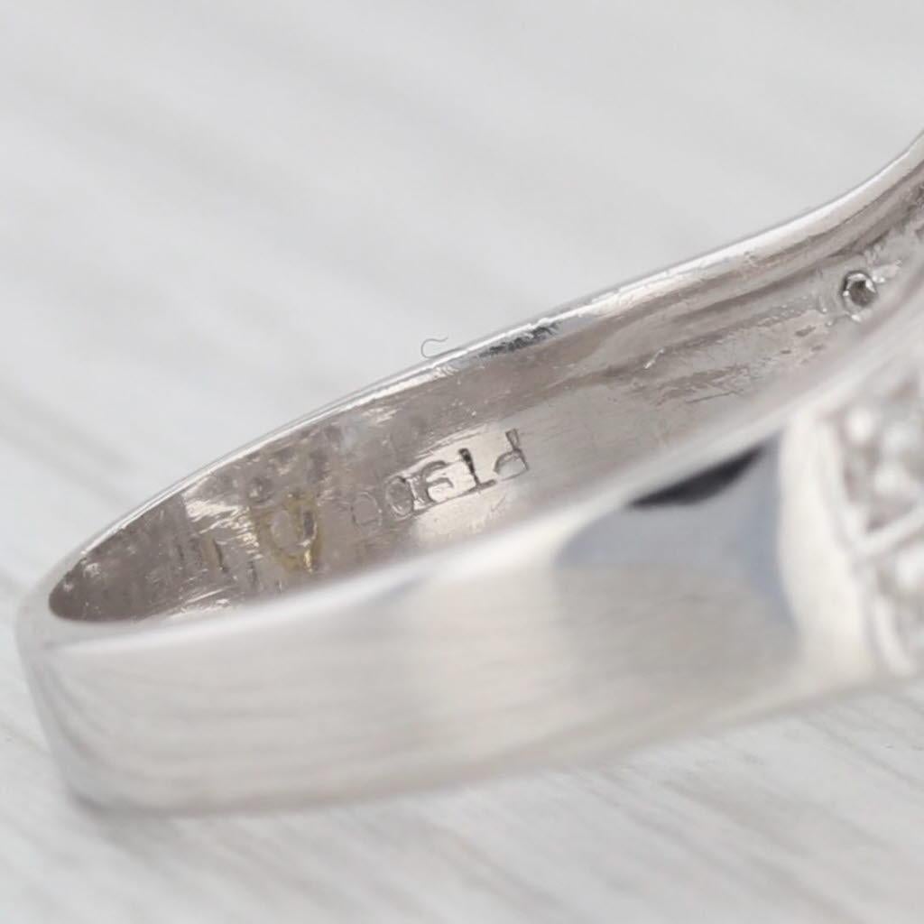 Round Cut 0.73ctw Diamond Cluster Ring 900 Platinum Size 6.75 Cocktail