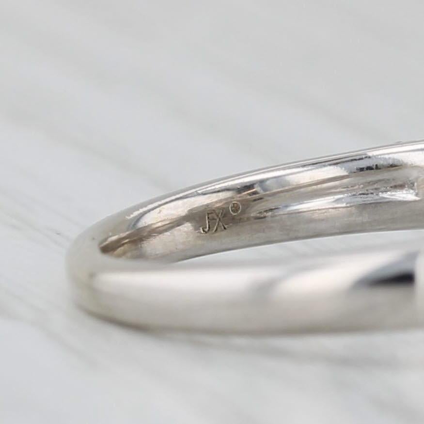 0.73ctw Diamond Princess Halo Engagement Ring 14k White Gold Size 6.25 For Sale 2