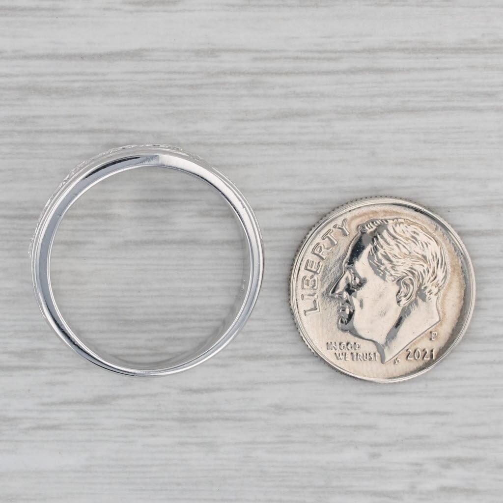 0.73ctw Men's Diamond Wedding Band 14k White Gold Size 8.5 In Good Condition In McLeansville, NC