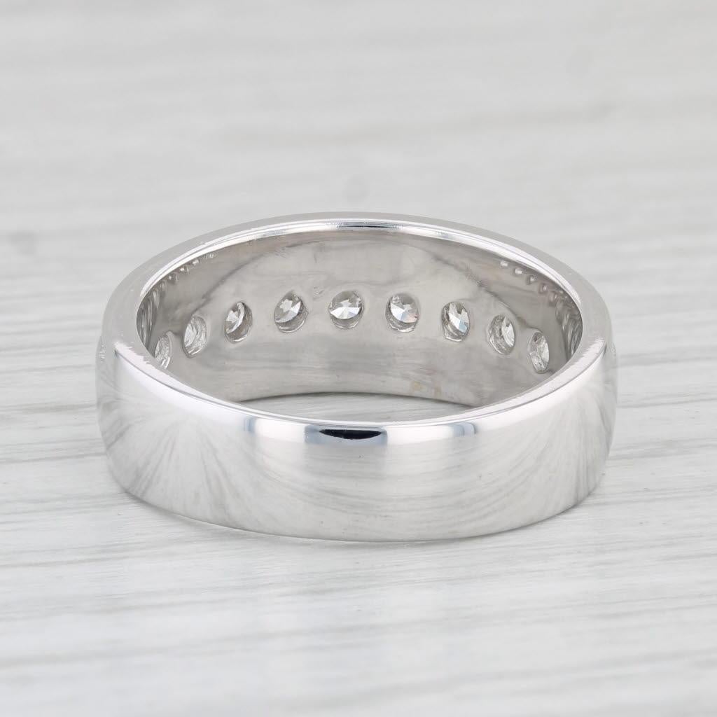 0.73ctw Men's Diamond Wedding Band 14k White Gold Size 8.5 1