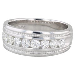 Alliance pour hommes en or blanc 14 carats avec diamants 0,73 ctw, taille 8,5