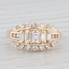 0.73ctw Tiered Baguette Diamond Ring 14k Yellow Gold Size 7