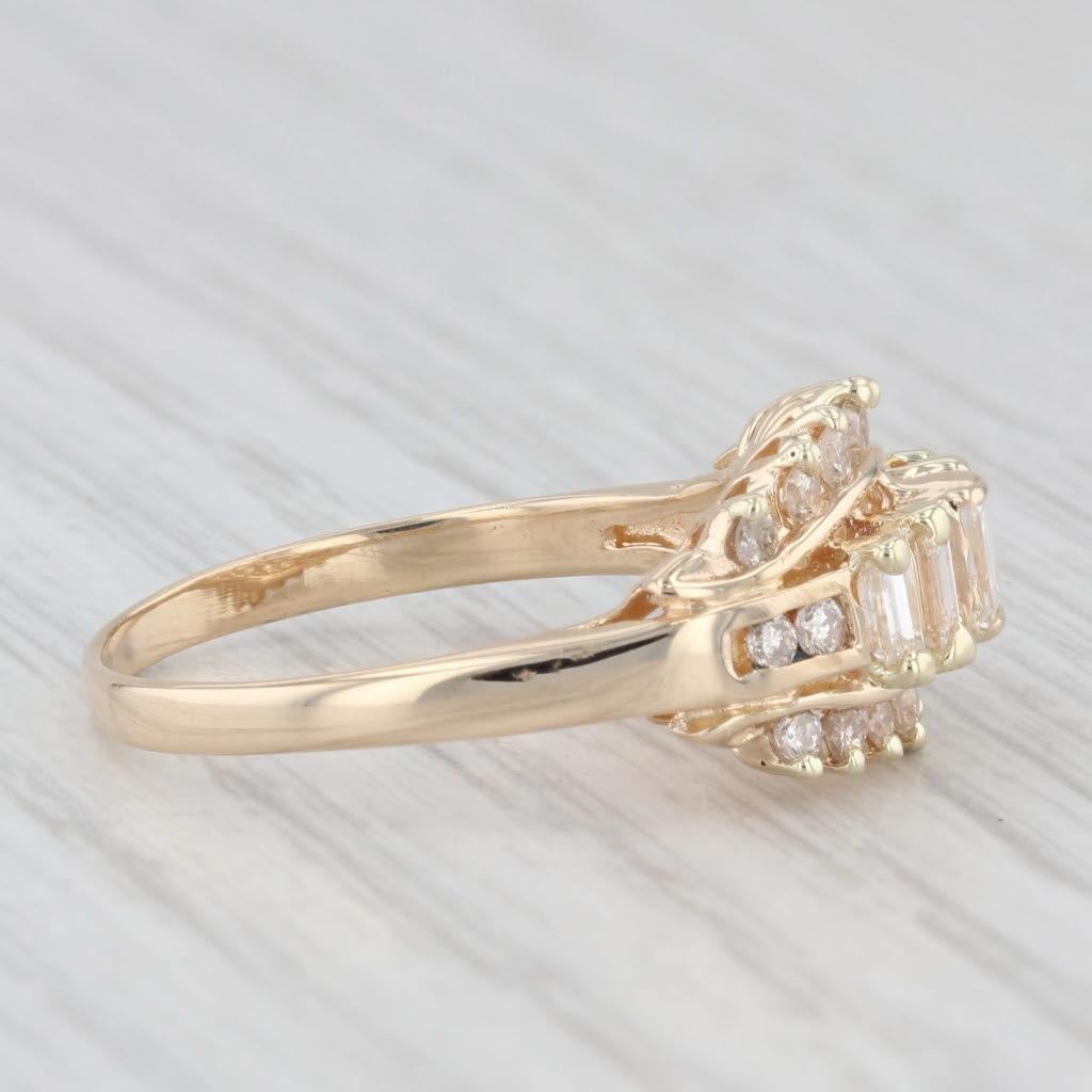 0.73ctw Tiered Baguette Diamond Ring 14k Yellow Gold Size 7 In Good Condition For Sale In McLeansville, NC
