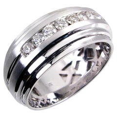 0.74 Carat Channel Set Diamond 18 Karat Gents Ring
