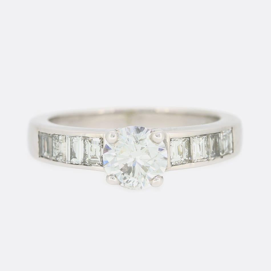 0,74 Karat Diamant Solitär Verlobungsring Damen im Angebot