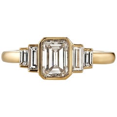 0.74 Carat EGL Certified Emerald Cut Diamond Ring Set in 18 Karat Gold Mounting 0.74 Carat EGL Certified Emerald Cut Diamond Ring Set in 18 Karat Gold Mounting
