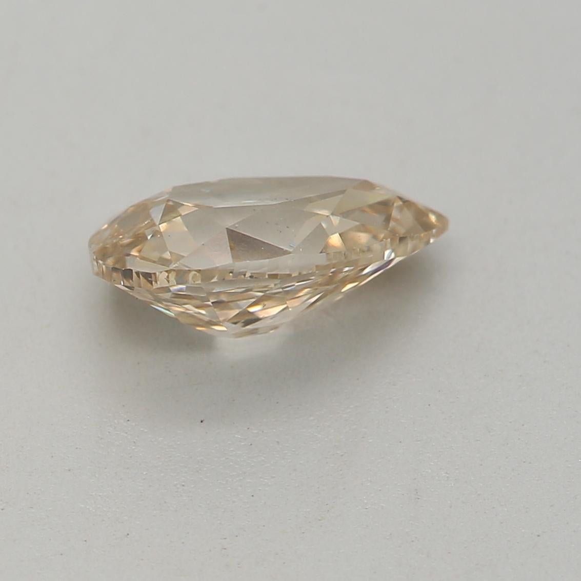 0.74 Carat Fancy Light Yellow Brown Pear cut diamond SI1 Clarity GIA Certified In New Condition For Sale In Kowloon, HK