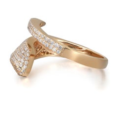 0.70 Carat Pave Diamond Wrap Ring 18K Yellow Gold