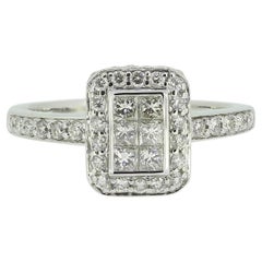 0.74 Carat Rectangular Diamond Ring