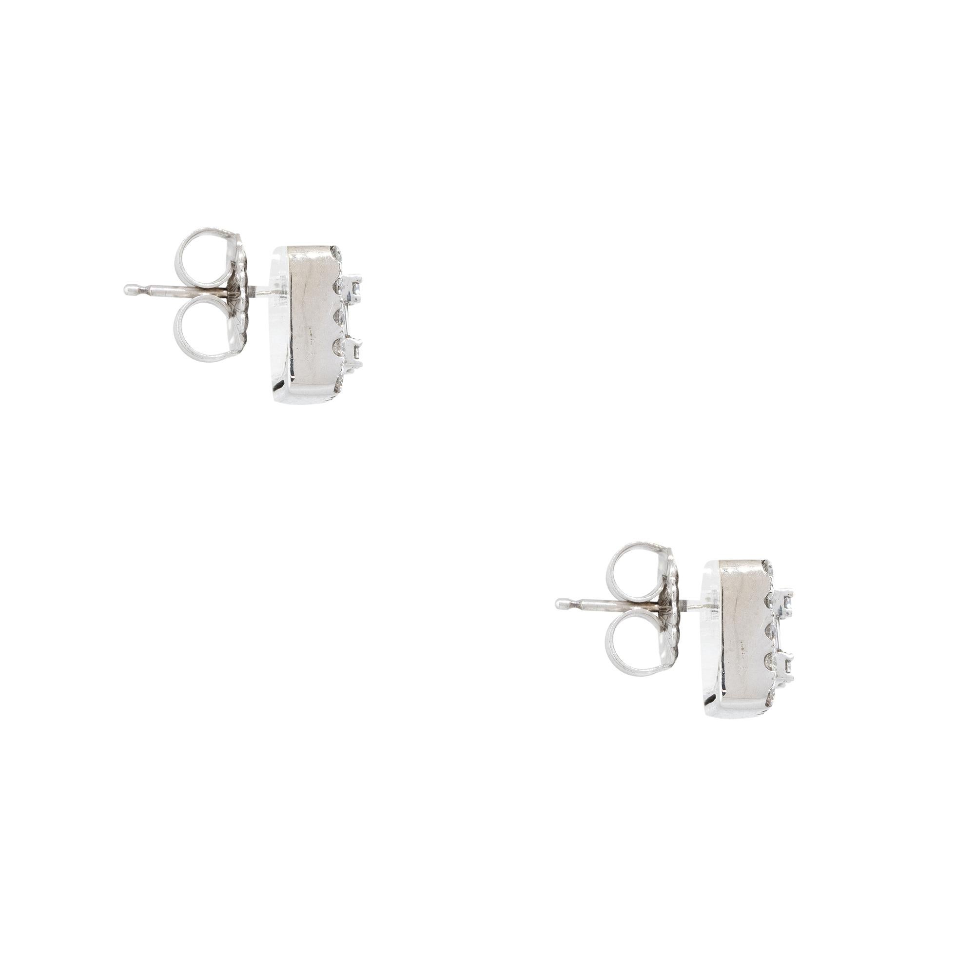 0,74 Karat Runder Brillant & Baguetteschliff Diamant Ohrring 14 Karat Vorrätig im Zustand „Hervorragend“ im Angebot in Boca Raton, FL