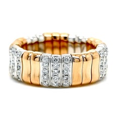 0.74 Carat Round Diamond Rose and White Gold Ring