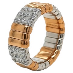 0.74 Carat Round Diamond Rose and White Gold Ring