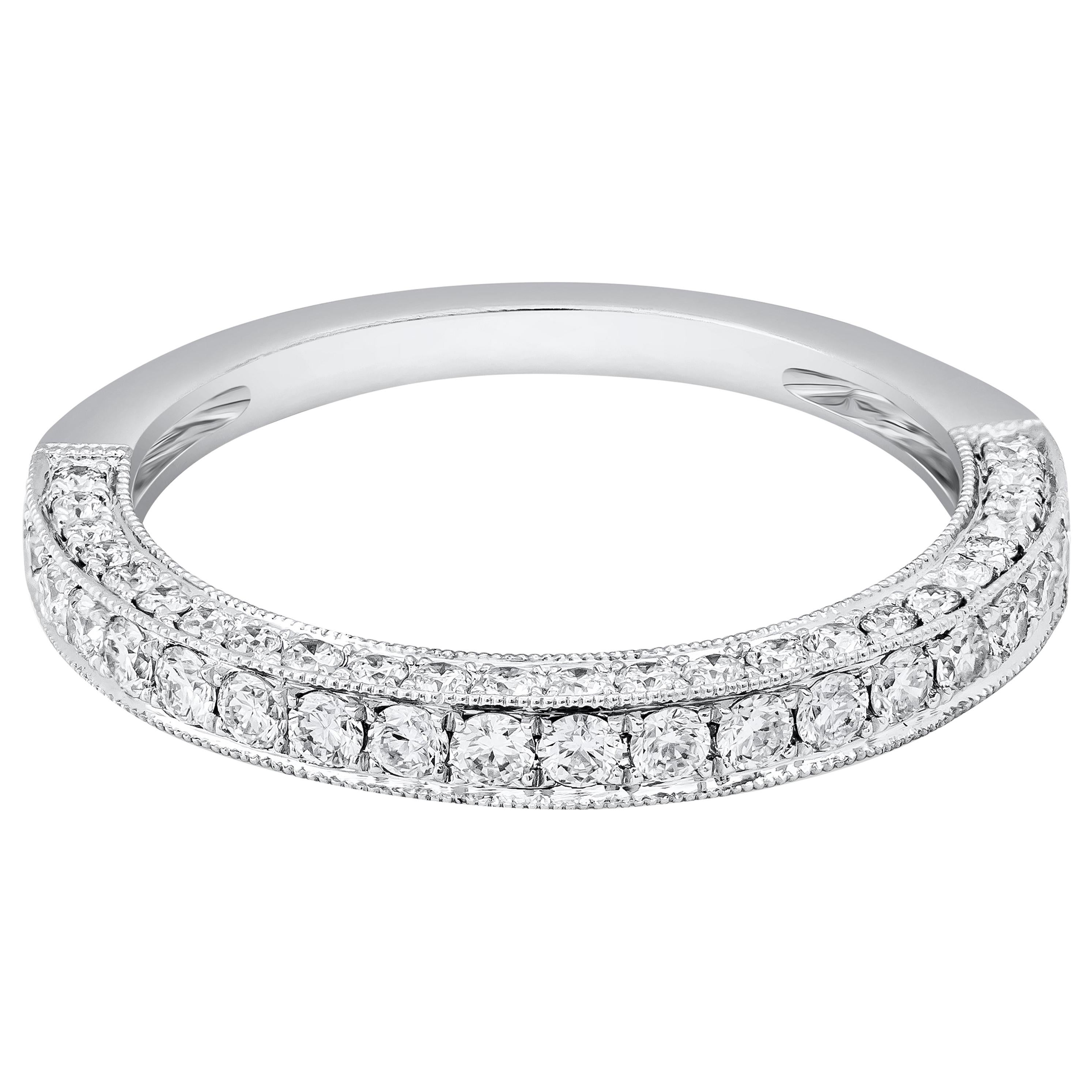 Roman Malakov 0.74 Carat Total Round Diamond Wedding Band Ring