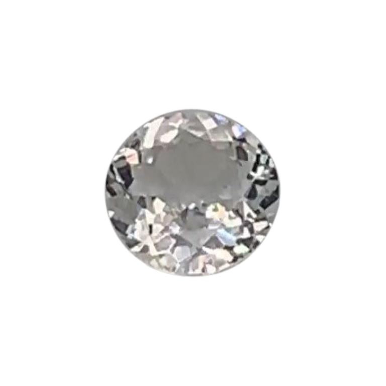 0.74 Carat Round White Sapphire GIA Certified Unheated For Sale