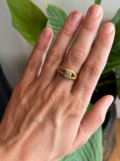 0.74 Carat Champagne Diamond Split-Shank Engagement Ring