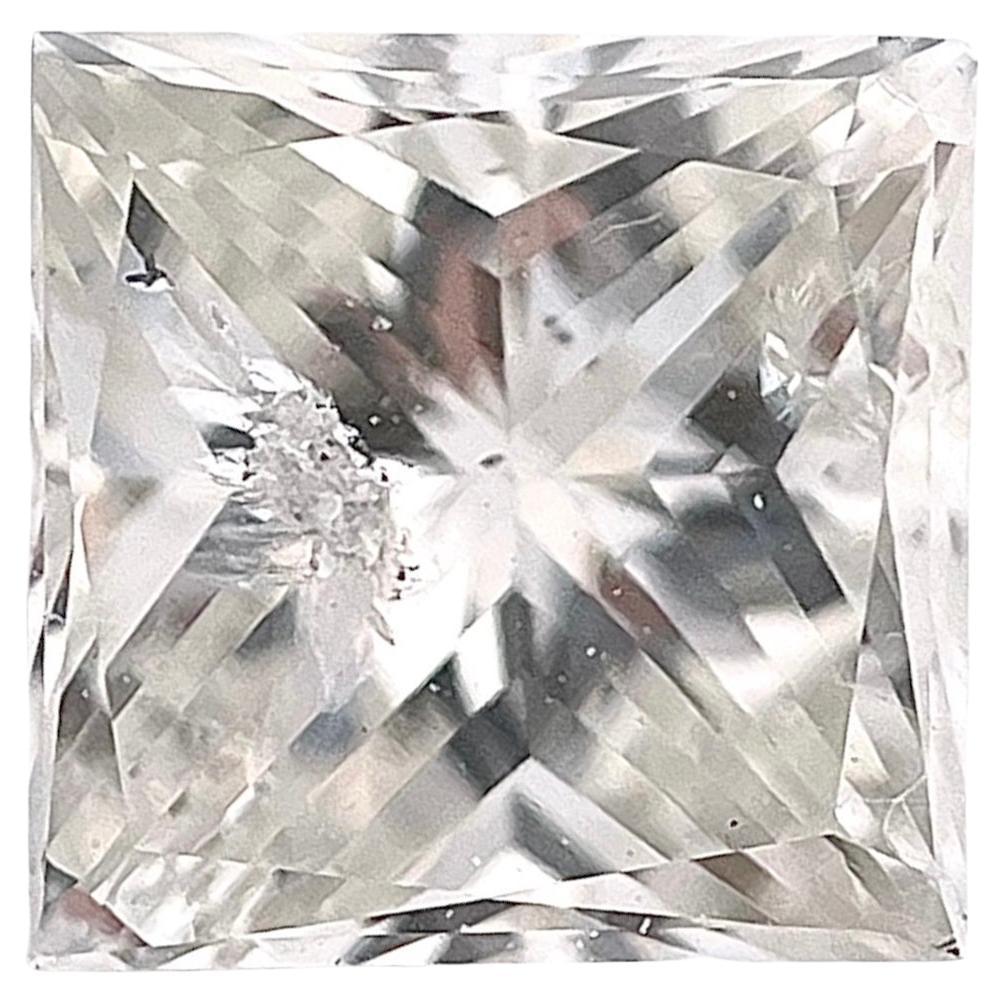 0,74 carati di diamante quadrato Brilliante certificato K Colore I2 Chiarezza in vendita