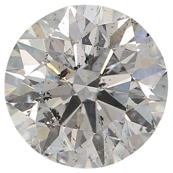 0.74 Carat Very Light Blue Round cut diamond I1 Clarity GIA Certified For Sale