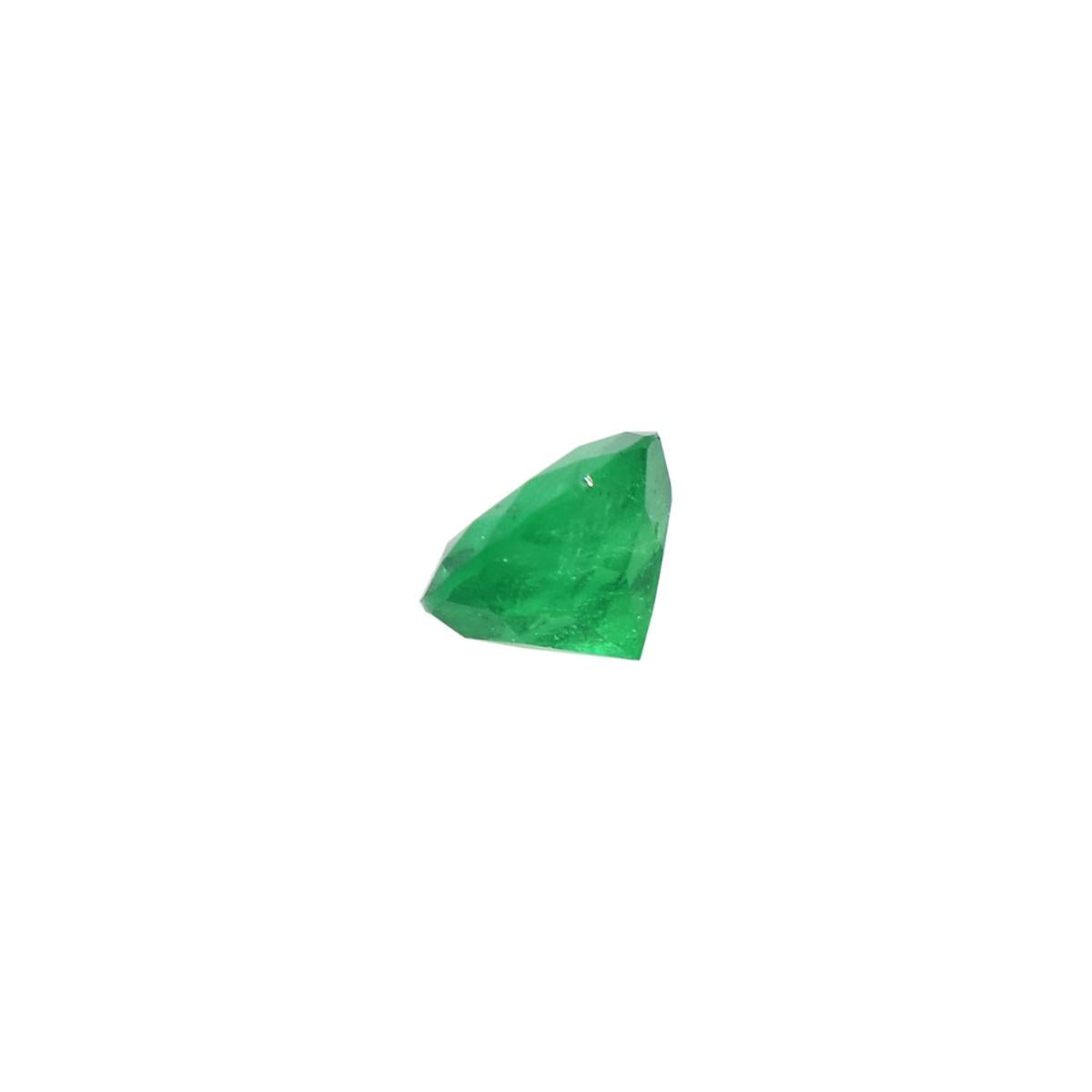 0.74 Carats Loose Natural Emerald in Brilliant Round Cut, Green Natural Crystal In New Condition For Sale In Bradenton, FL