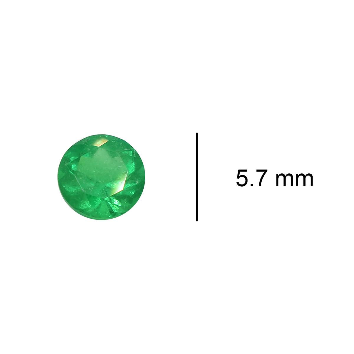 Women's or Men's 0.74 Carats Loose Natural Emerald in Brilliant Round Cut, Green Natural Crystal For Sale