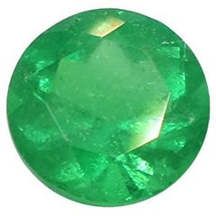 0.74 Carats Loose Natural Emerald in Brilliant Round Cut, Green Natural Crystal