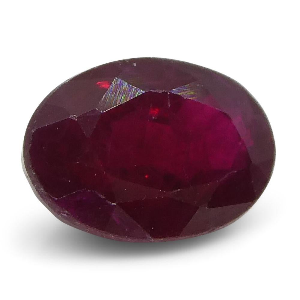 0.74 ct Oval Ruby Mozambique In New Condition For Sale In Toronto, Ontario